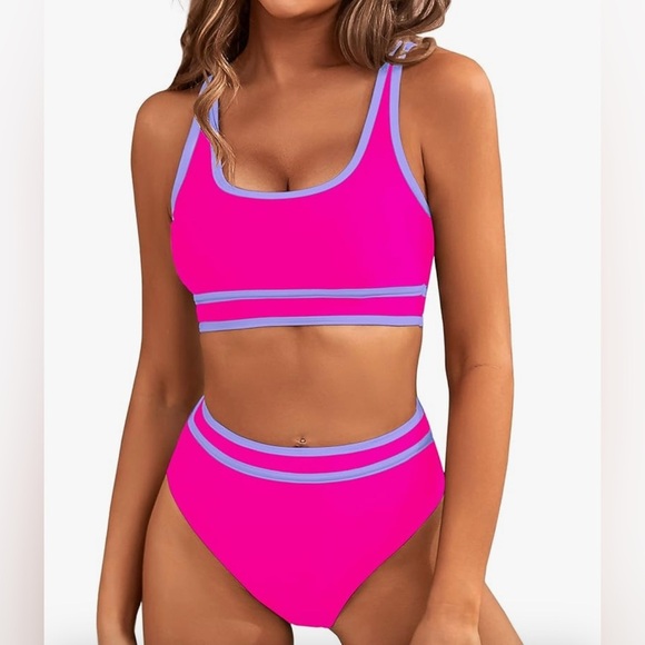 None Other - NWT- classic full coverage
Vibrant Pink and Purple Bikini Set